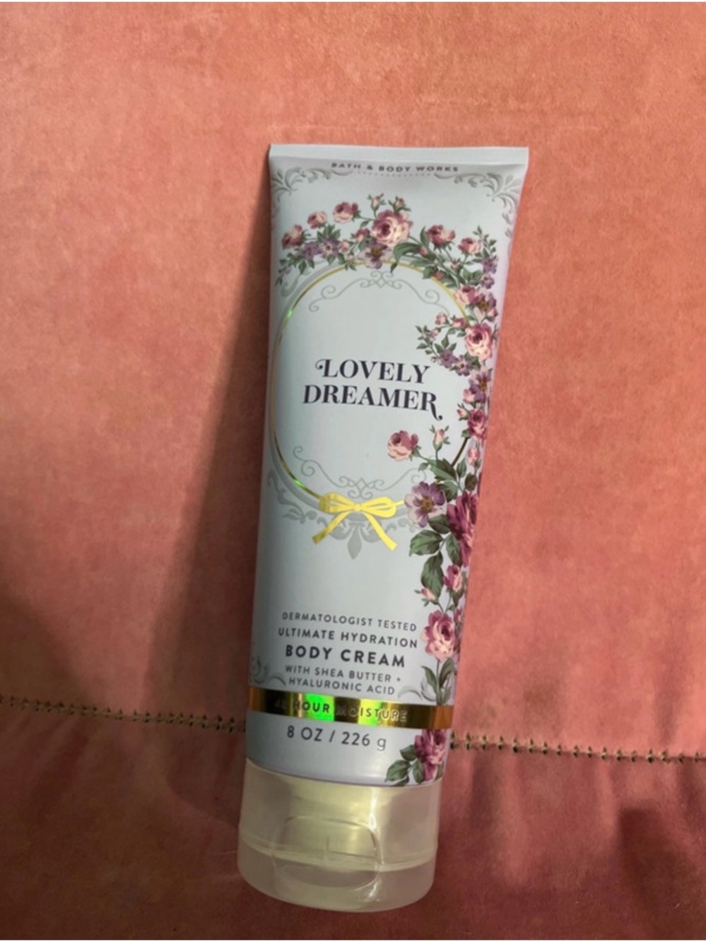 Bath & Body Works Lovely Dreamer Body Cream - White with Pink Floral Design